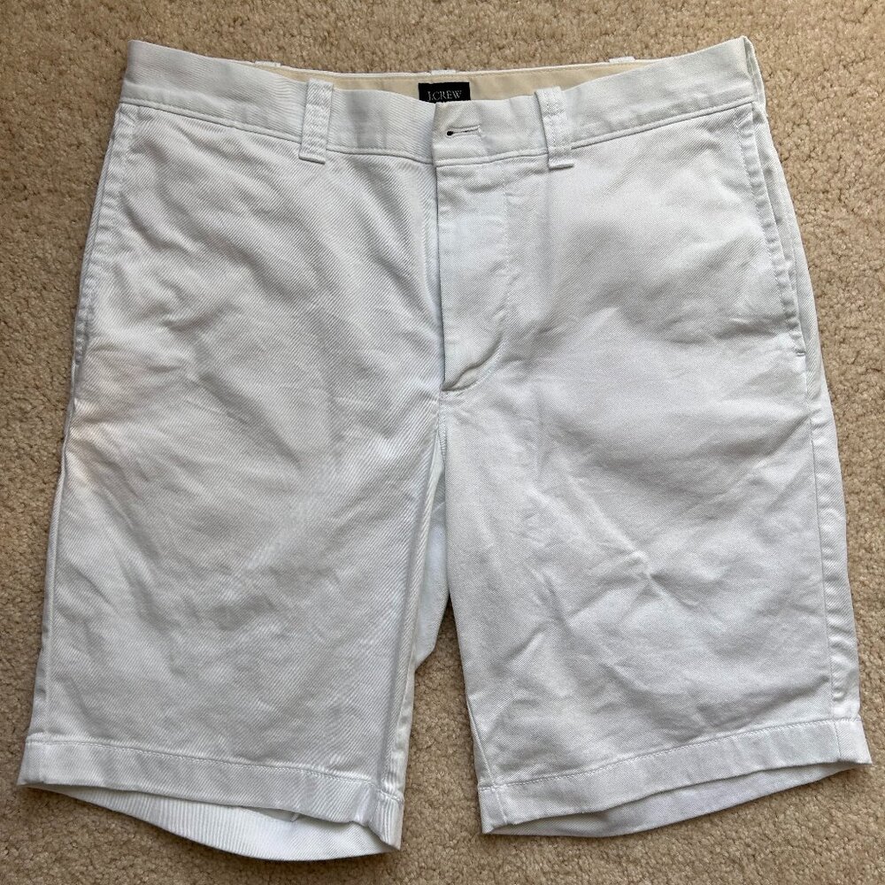 J Crew 9" Gramercy Flex White Khaki Shorts W 30
